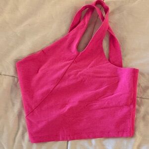 Beyond yoga Pink Halter Top with built bra